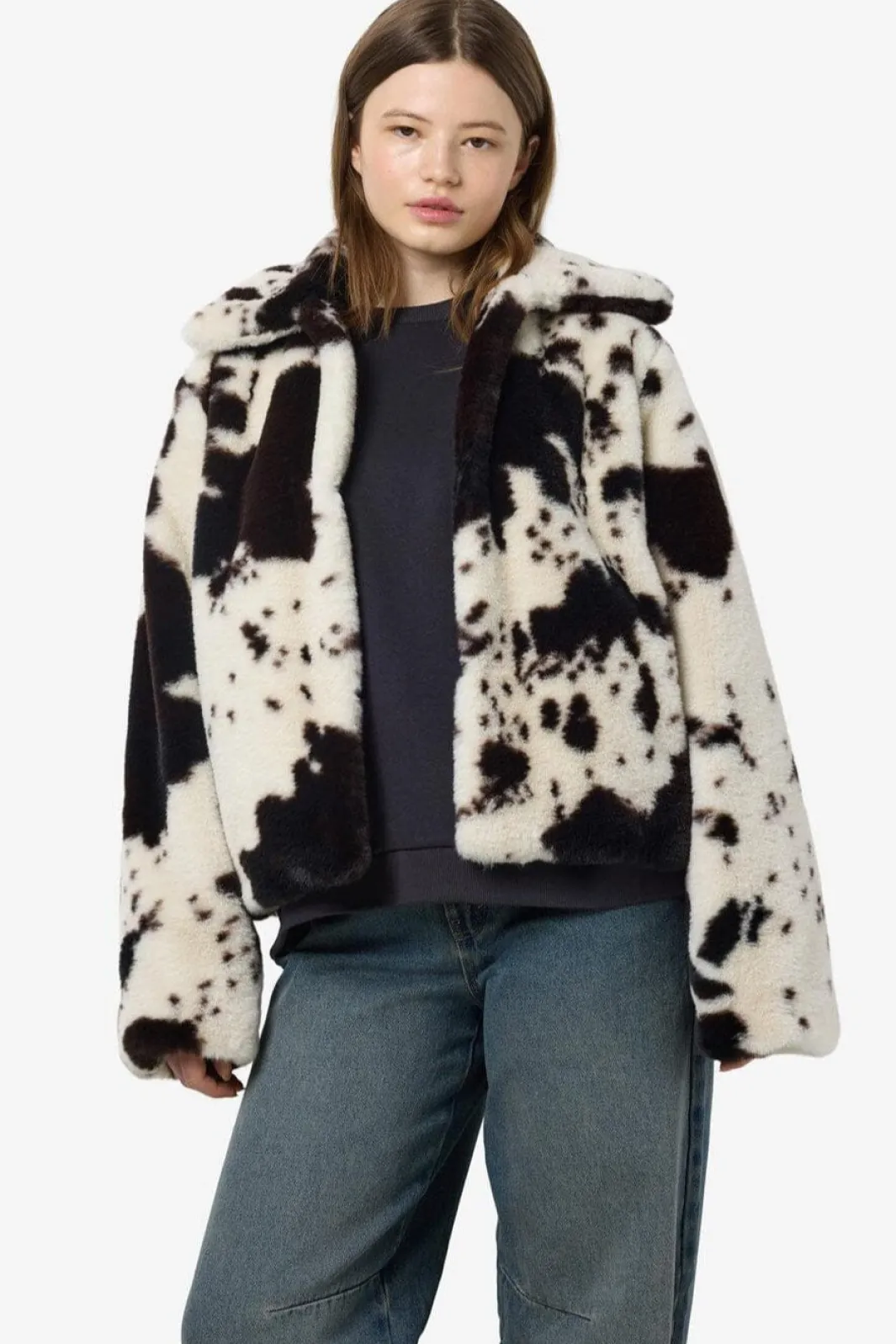 Best Noisy May Nmeve Fur Jacket 4847477 Birch Cow