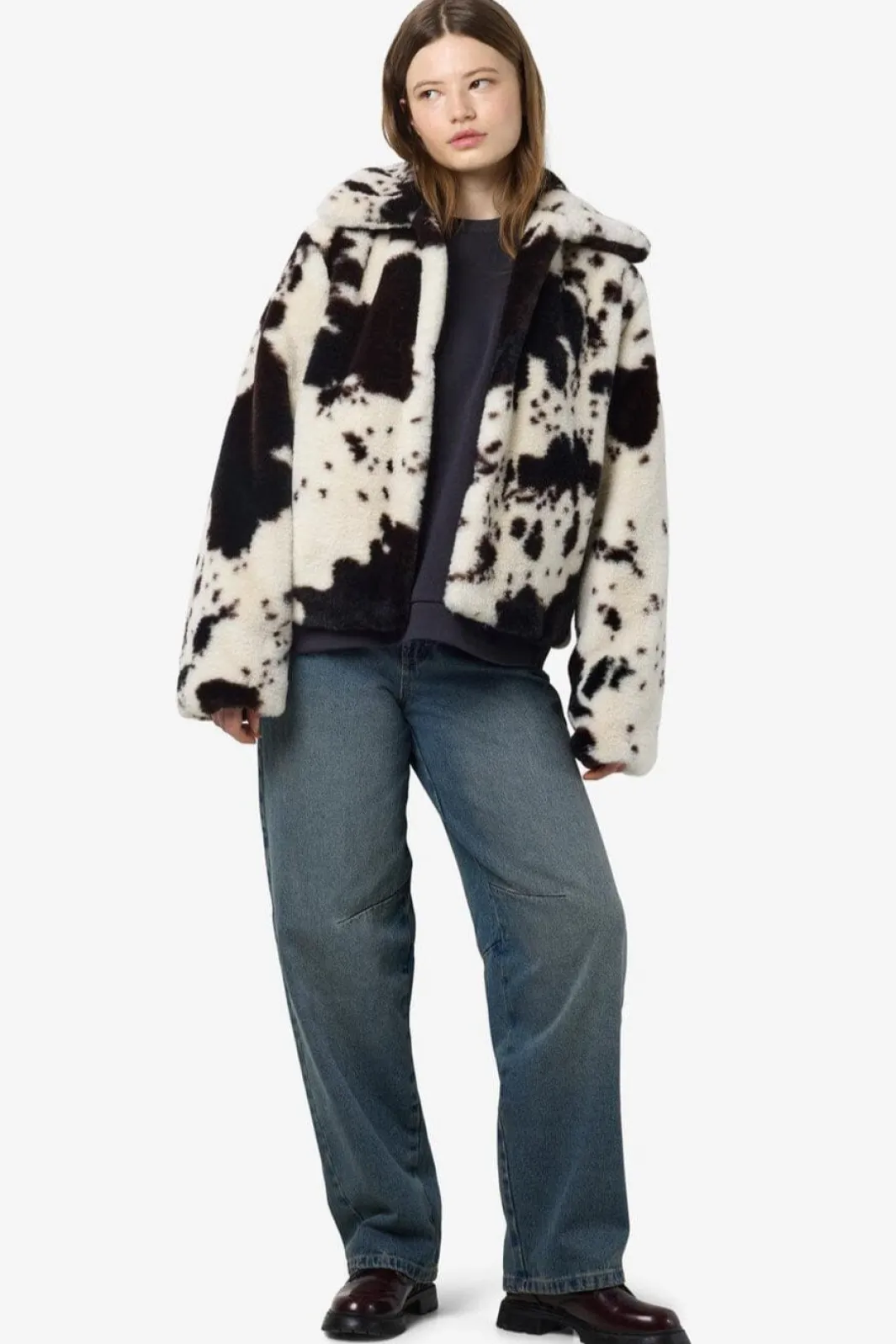 Best Noisy May Nmeve Fur Jacket 4847477 Birch Cow