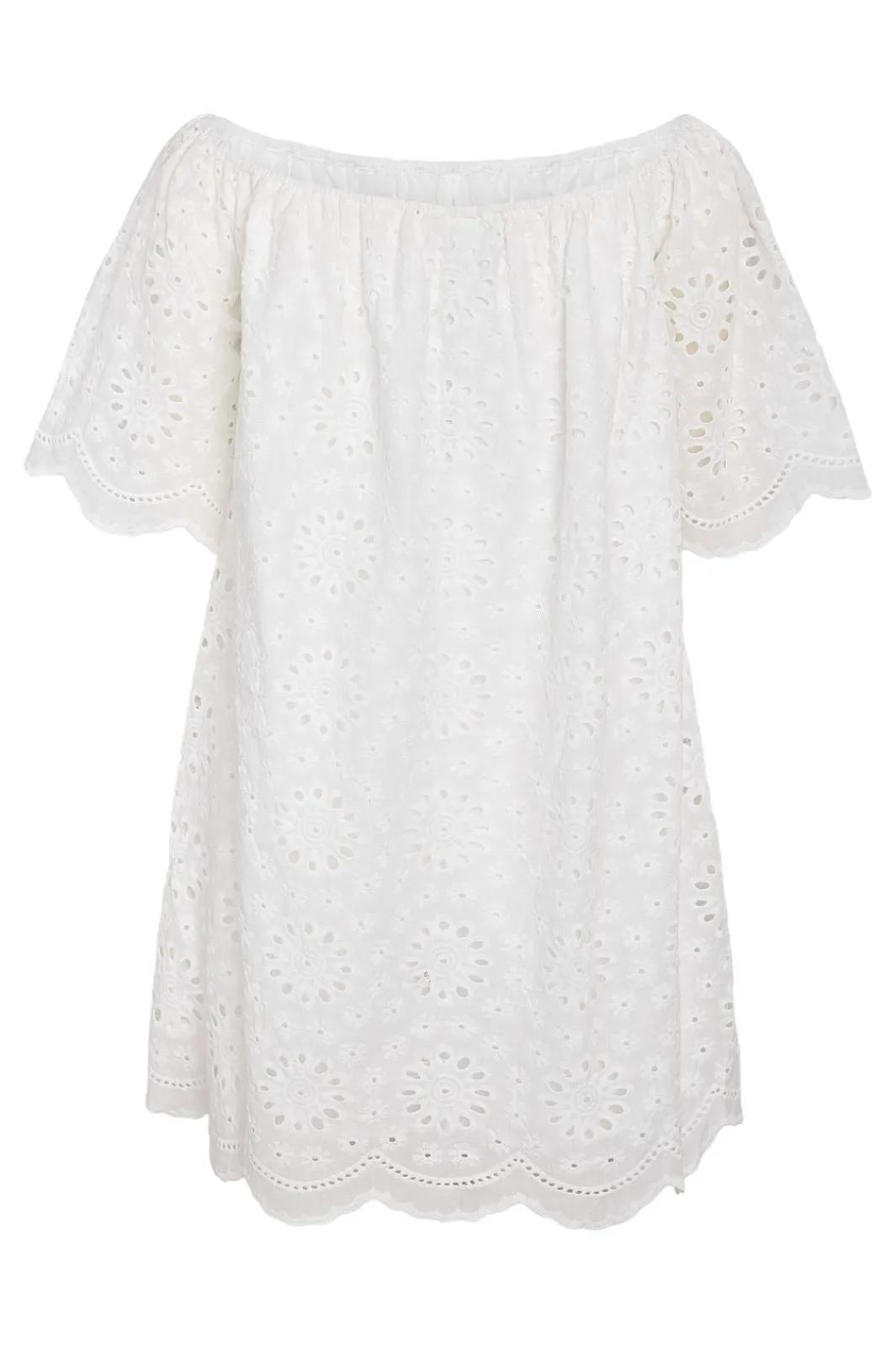 Clearance Noisy May Nmfiona Offshoulder Broderie Abk Dress 4953713 Bright White