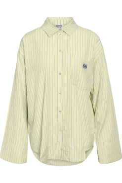 Clearance Noisy May Nmfrida L/S Button Shirt 4976619 Pastel Yellow Bright White