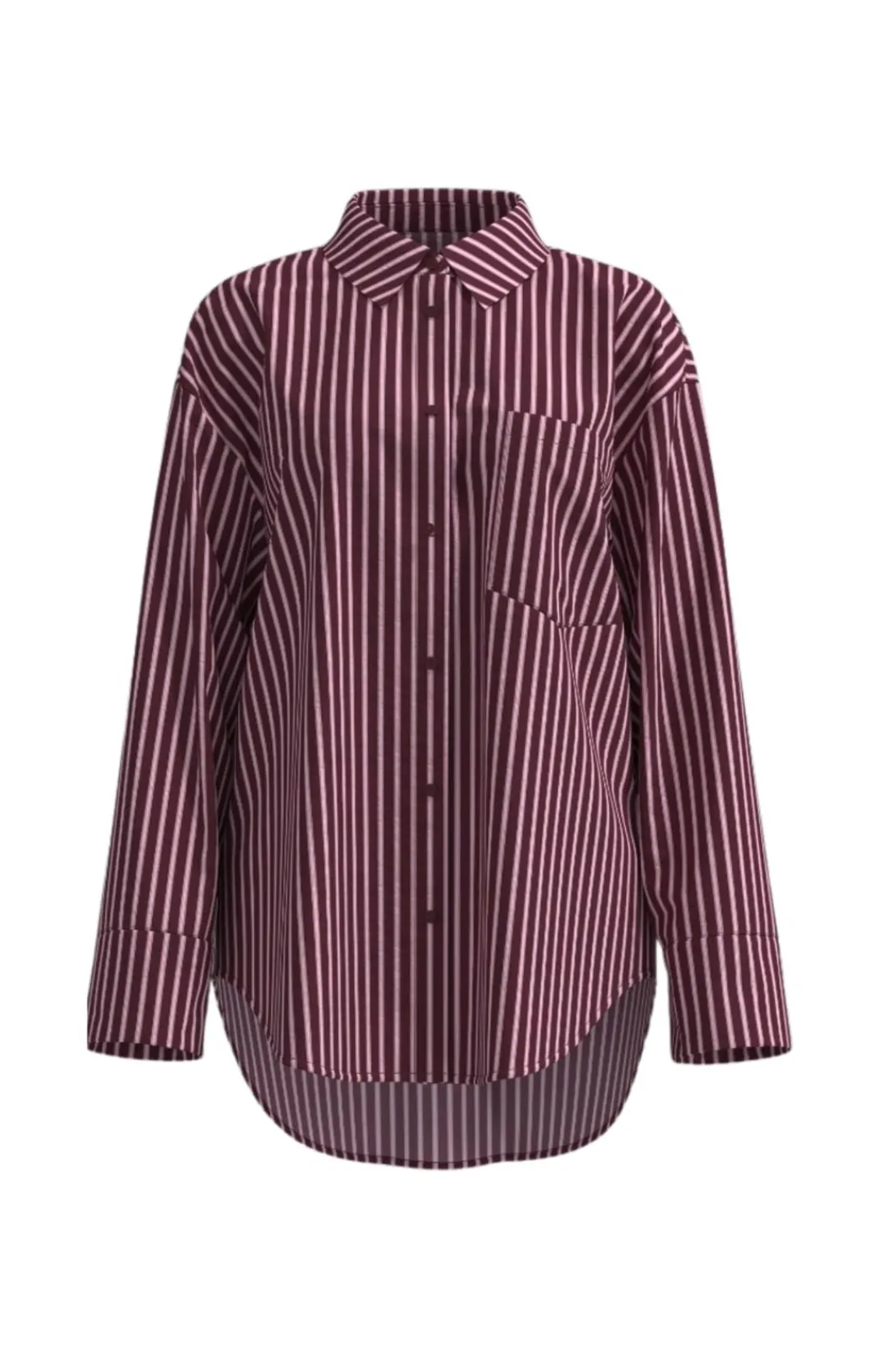 Best Noisy May Nmfrida L/S Button Shirt Box 5089197 Windsor Wine Begonia Pink/White