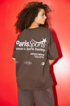Sale Noisy May Nmida 2/4 Sporty T-Shirt 5018990 Chocolate Brown Paris Sport