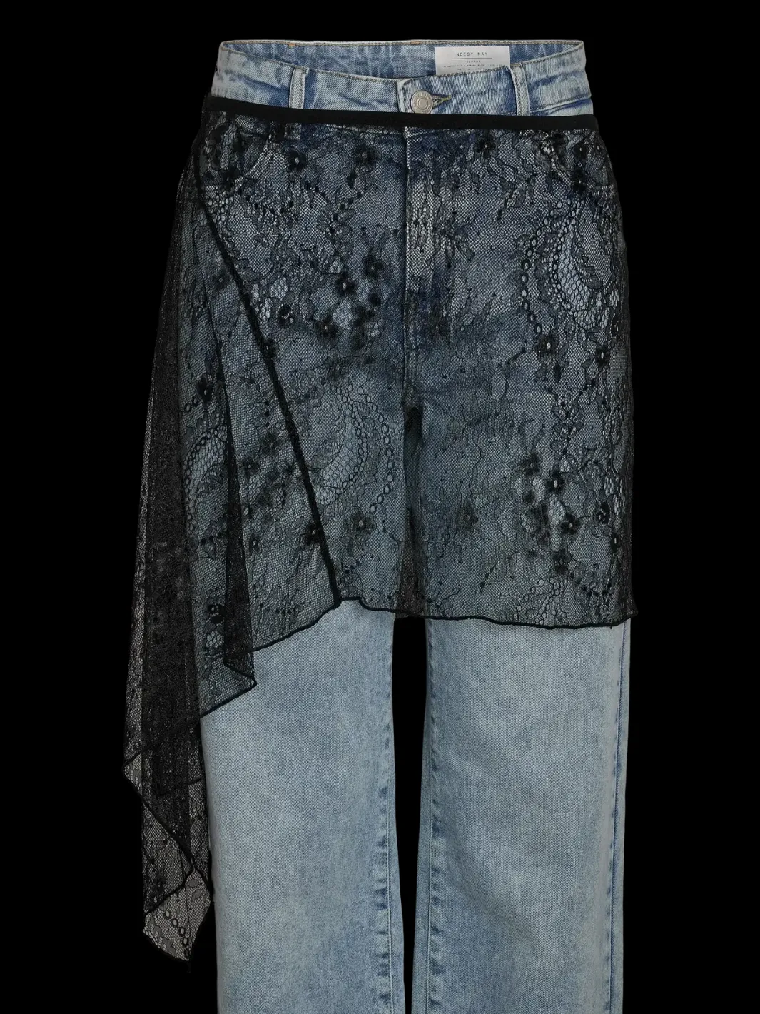 Online Noisy May Nmida Elasticated Lace Skirt 5097953 Black