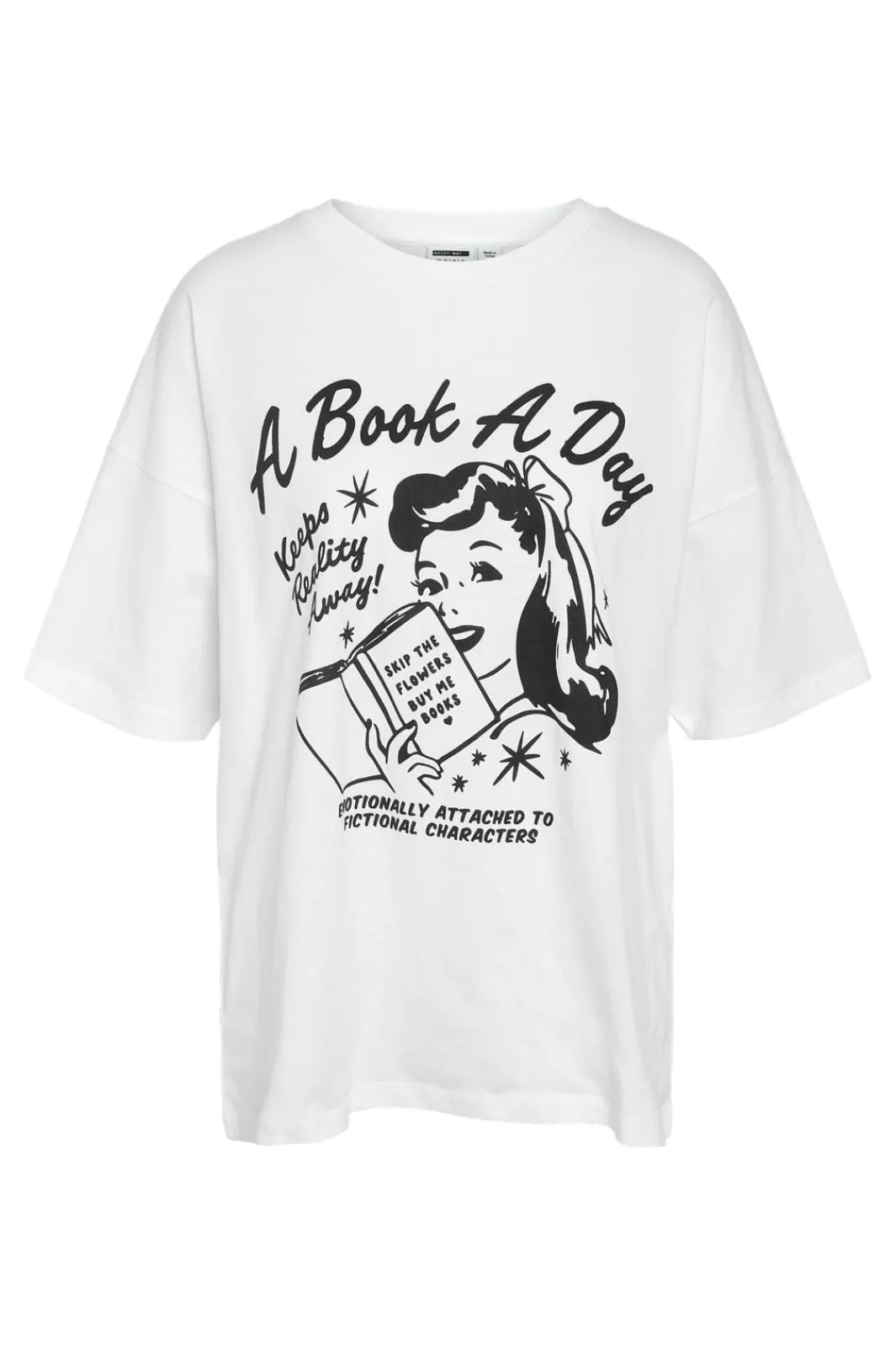Best Noisy May Nmida S/S Book T-Shirt 4976526 Bright White A Book A Day