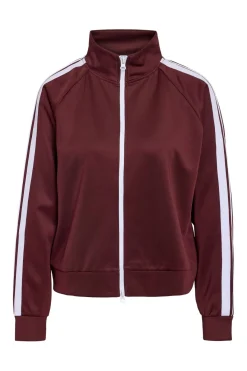 Hot Noisy May Nmjenna L/S High Neck Zipper 4837290 Windsor Wine White Stripes