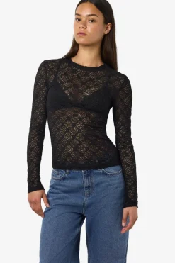 Online Noisy May Nmjudith L/S Lace Top 4793424 Black