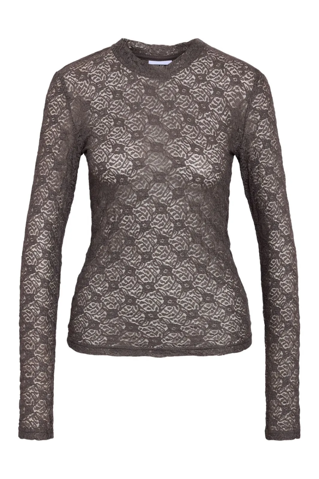 Discount Noisy May Nmjudith L/S Lace Top 4793425 Charcoal Gray