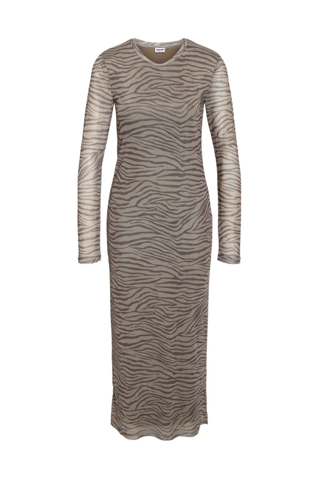 Noisy May Nmjudith L/S Mesh Dress Fwd 4867217 Chinchilla Morel Zebra
