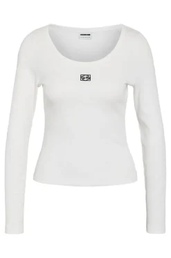 Best Noisy May Nmjudy L/S Embr Top 4863106 Cloud Dancer Black Embr