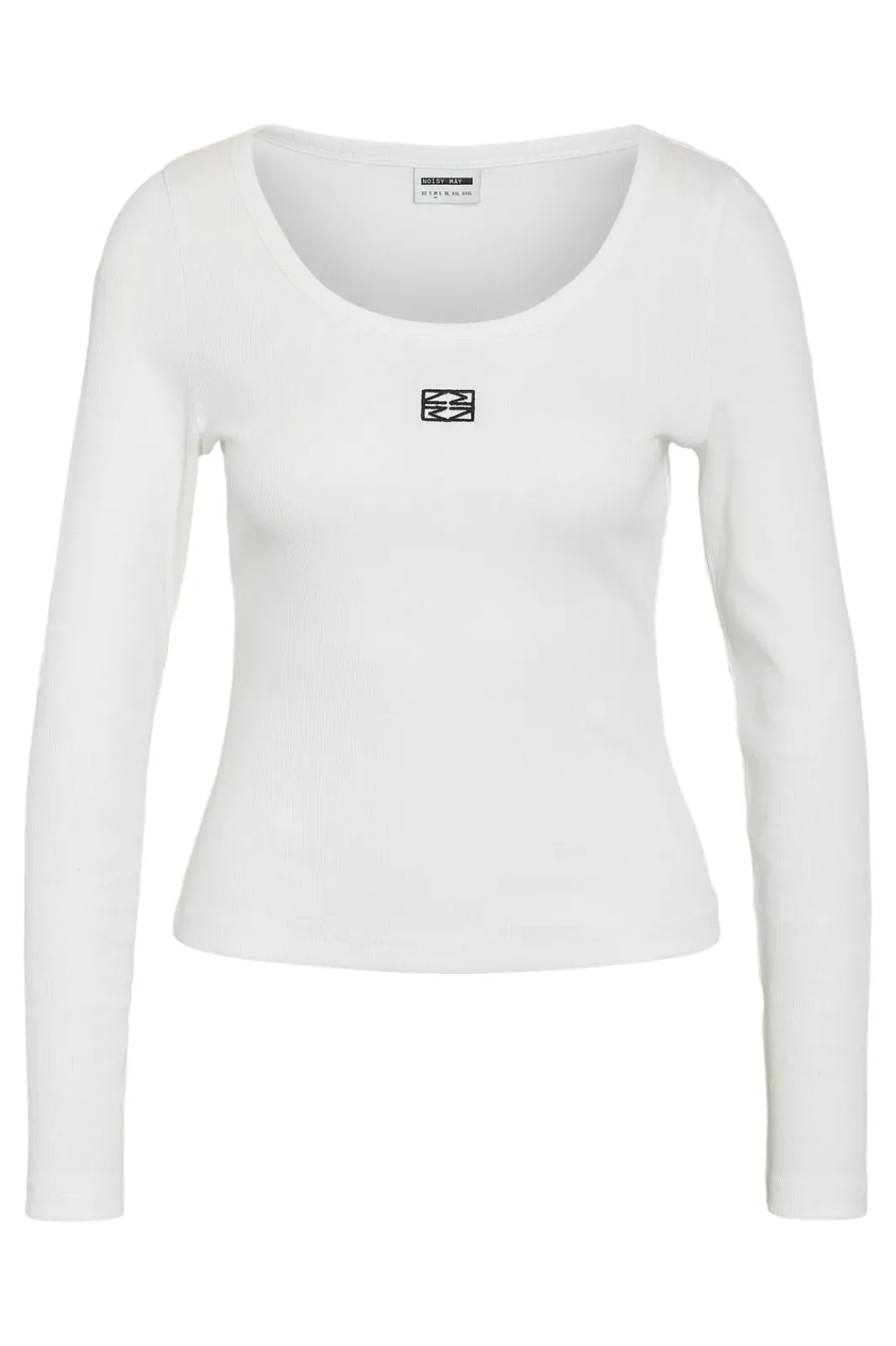 Best Noisy May Nmjudy L/S Embr Top 4863106 Cloud Dancer Black Embr
