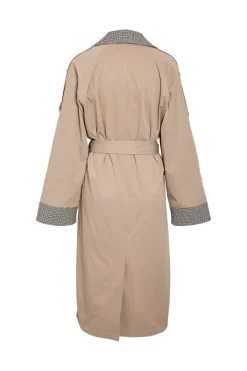 Best Noisy May Nmjulia Trenchcoat 4788737 Silver Mink Checks