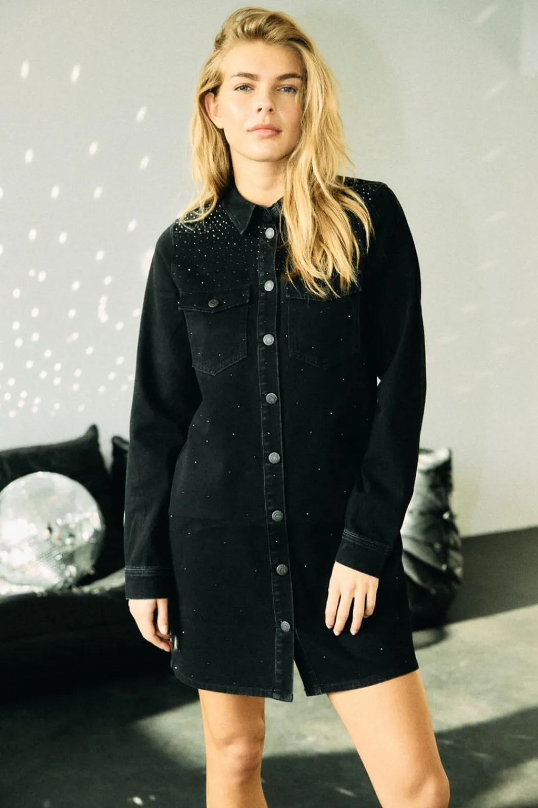 Best Noisy May Nmkenjy L/S Bling Dress Jt183Bl 4877482 Black Denim
