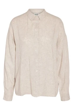 Sale Noisy May Nmleilani L/S Loose Shirt 4260401 Natural
