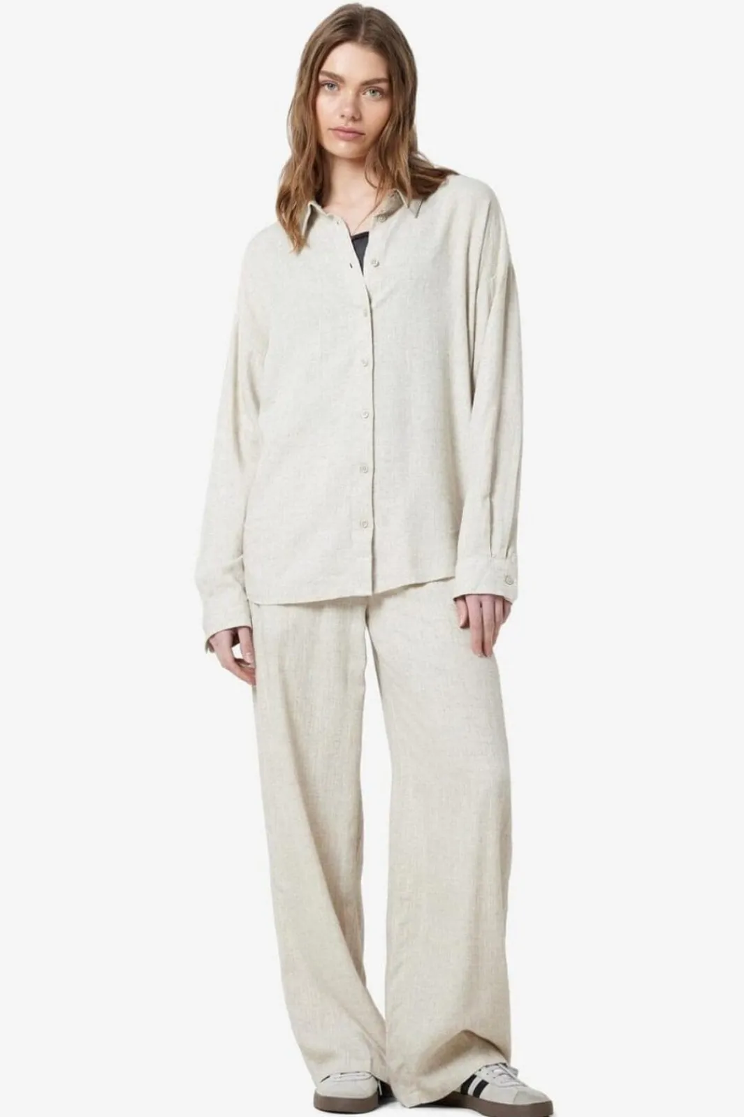 Sale Noisy May Nmleilani L/S Loose Shirt 4260401 Natural