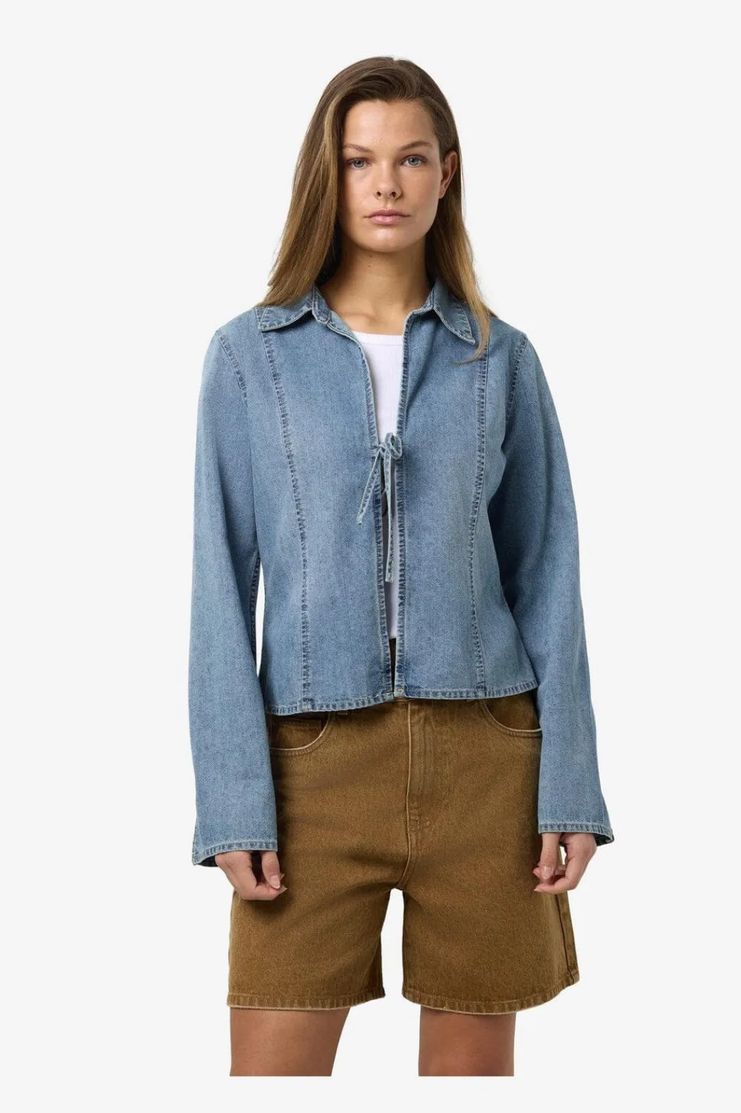 Discount Noisy May Nmmaisy L/S String Denim Shirt Bs031Lb 4801537 Light Blue Denim