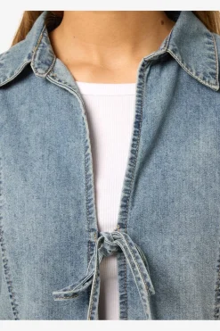 Discount Noisy May Nmmaisy L/S String Denim Shirt Bs031Lb 4801537 Light Blue Denim