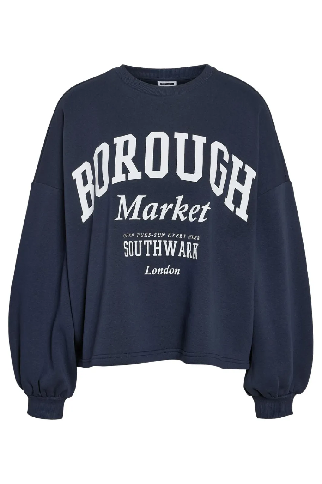 Outlet Noisy May Nmmellie L/S Crew Neck Sweat 5018979 Navy Blazer Print
