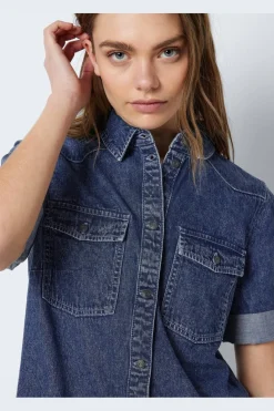 Noisy May Nmnew Signe S/S Denim Dress Vi002Mb 4460315 Medium Blue Denim
