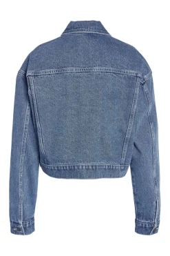 Online Noisy May Nmronja L/S Crop Jacket Vi433Mb 4411985 Medium Blue Denim