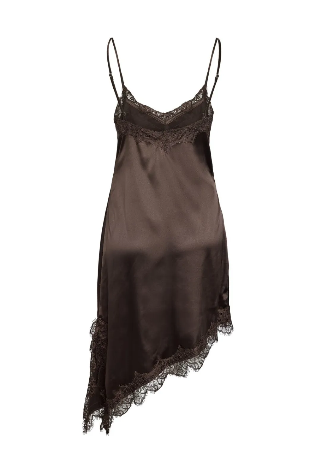 New Noisy May Nmsofie S/L Satin Lace Dress 5079335 Chocolate Brown
