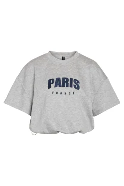 Hot Noisy May Nmsolas S/S Sweat T-Shirt 5019036 Light Grey Melange Paris