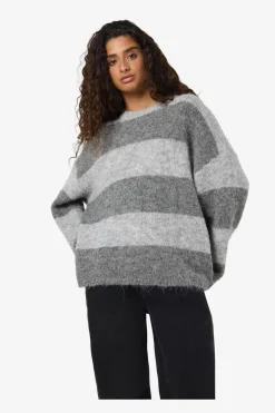 Noisy May Nmsutton L/S Oversized Knit Fwd 4563314 Light Grey Melange Medium Grey Melange