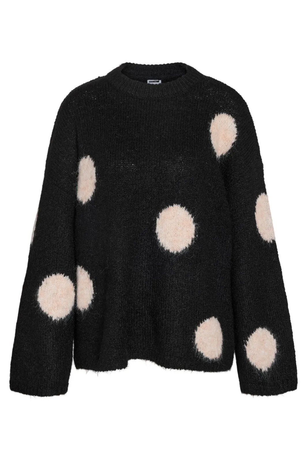 Clearance Noisy May Nmsutton L/S Polka Dot Oversize Knit Fwd 5029855 Obsidian Birch Dots