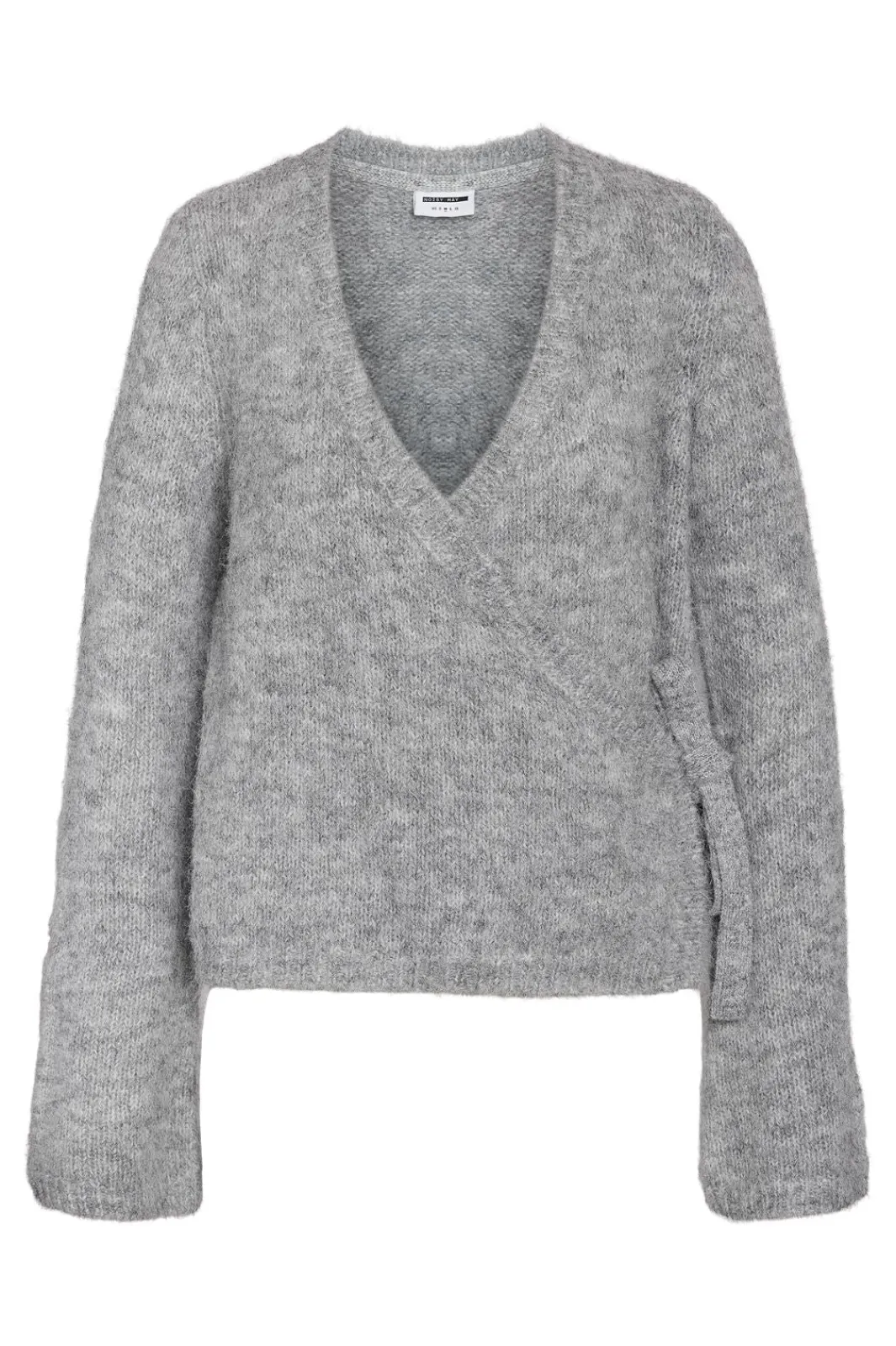 Discount Noisy May Nmsutton L/S Wrap Knit Top Fwd 4976562 Light Grey Melange