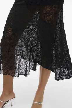 Online Noisy May Nmtrudy Asymetric Lace Skirt 5013068 Black