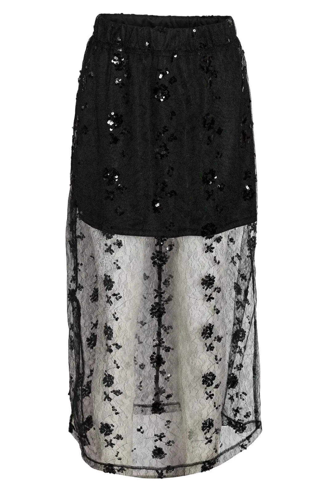 Hot Noisy May Nmzigga N/W Mesh Sequin Midi Skirt 4953739 Black