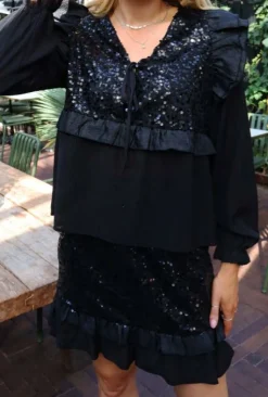 New Liberte Nor Frill Skirt 22268 Black Sequins