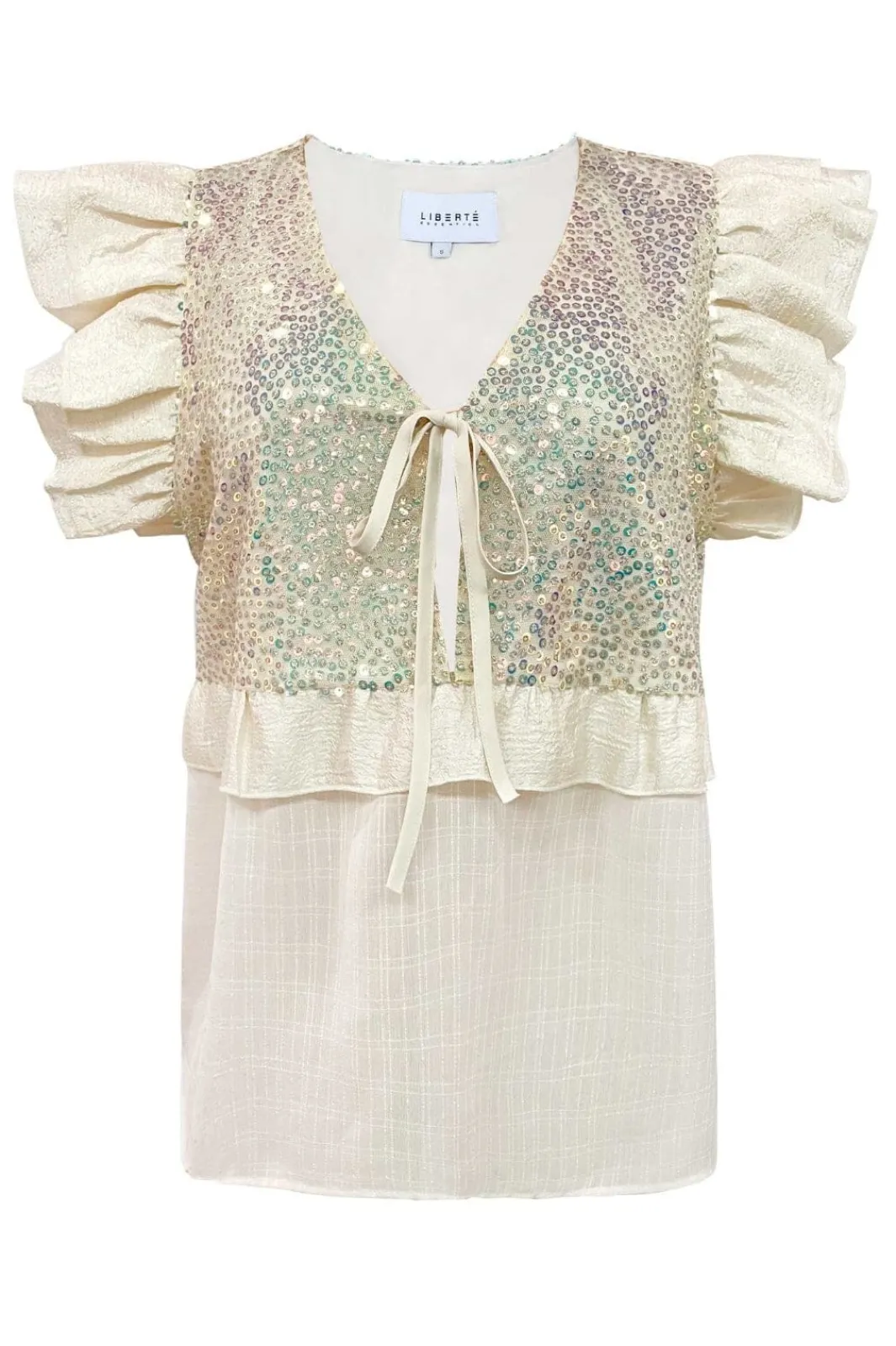 Outlet Liberte Nor-Frill-Blouse 22235 Ivory
