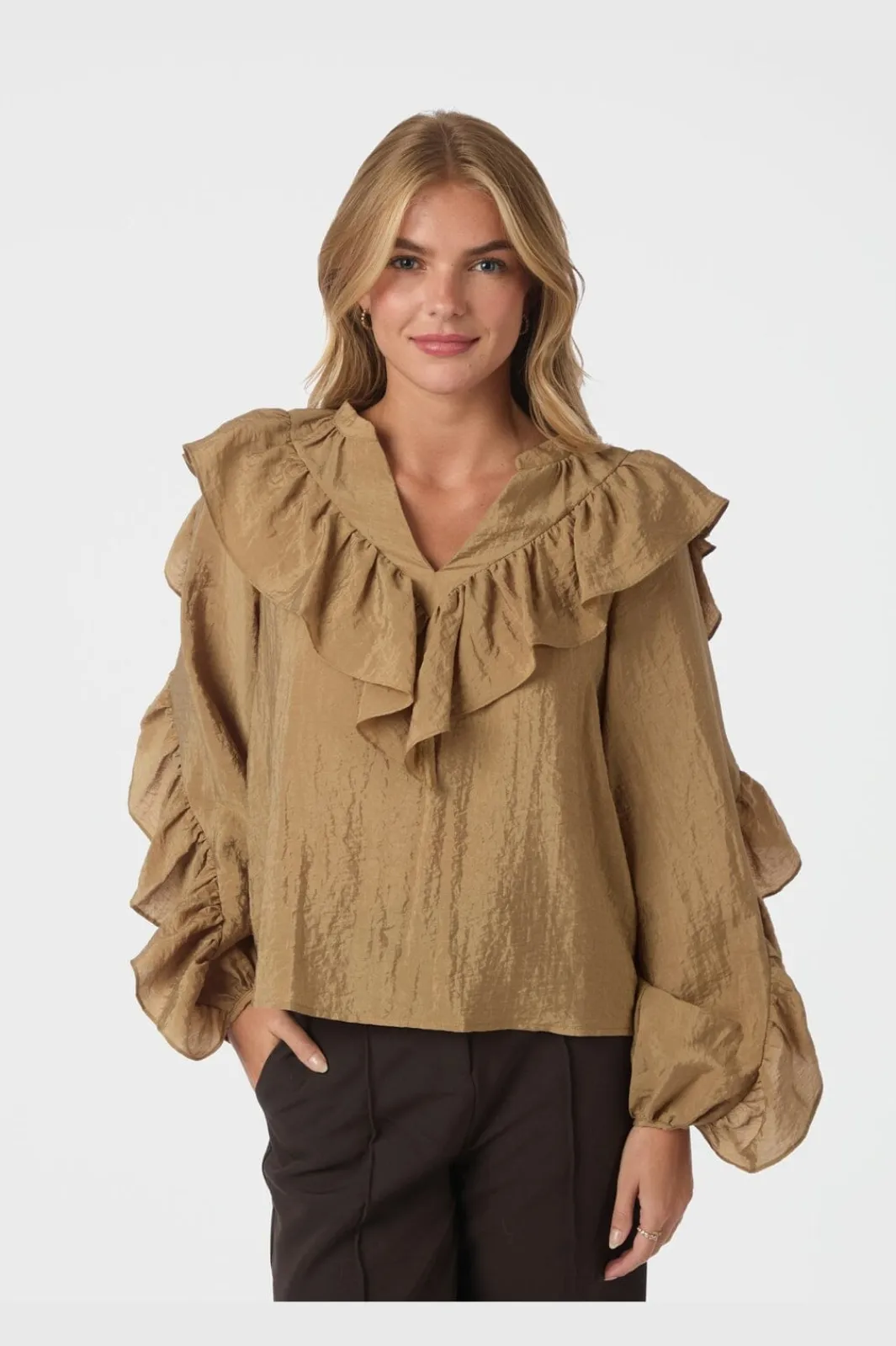 Best Neo Noir Nula Flounce Crisp Blouse 167525 125