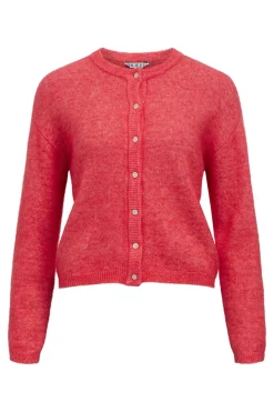 New Object Objagate L/S Re Knit Cardigan 4912211 Poinsettia Melange