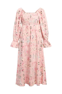 New Object Objaibizi Lo 3/4 Long Dress 4821343 Pale Rosette Multi Color Fish Print