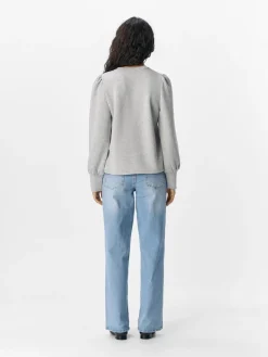 Hot Object Objandrea Re L/S O-Neck Top 4853644 Light Grey Melange