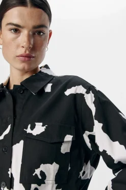 New Object Objcara L/S Denim Shirt 4789550 Java Sandshell Animal Graphic