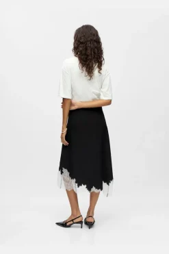 Discount Object Objdalme Long Lace Skirt Aw Fair 25 5065716 Black White Lace