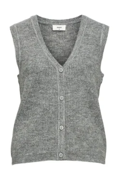 Outlet Object Objdiana Re V-Neck Knit Vest 4638801 Medium Grey Melange