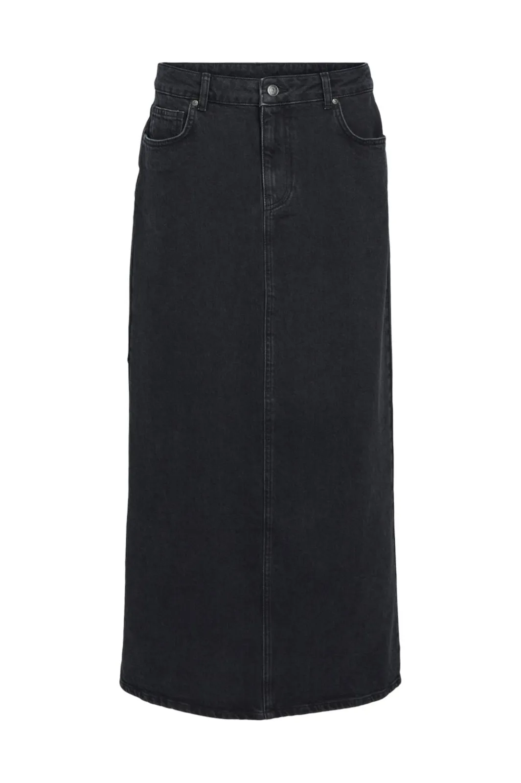 Clearance Object Objellen Long Denim Skirt 4614167 Black Denim
