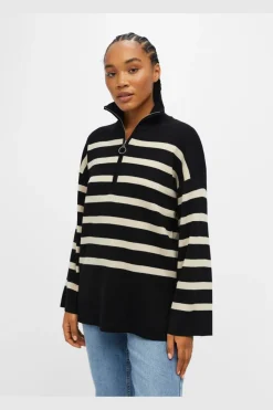 Outlet Object Objester L/S Knit Zip Pullover 4177786 Black Sandshell