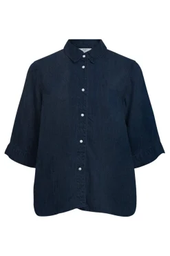 Discount Object Objframe 2/4 Re Denim Top 4971966 Dark Blue Denim Rinse Wash