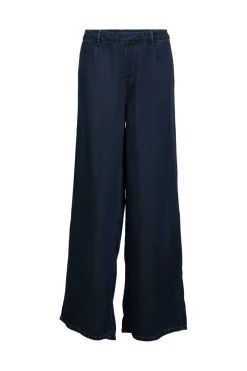 Discount Object Objframe Lisa Wide Pants 4971974 Dark Blue Denim Rinse Wash