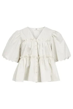 Best Object Objhope S/S Re V-Neck Top 4674419 White Sand