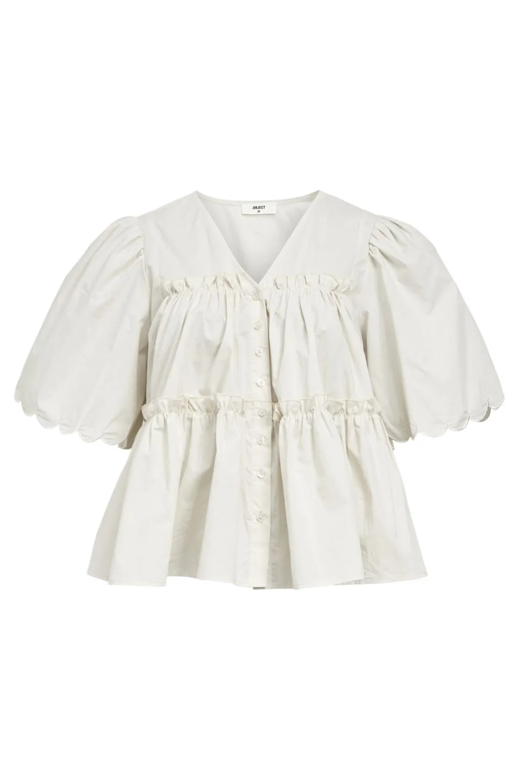 Best Object Objhope S/S Re V-Neck Top 4674419 White Sand