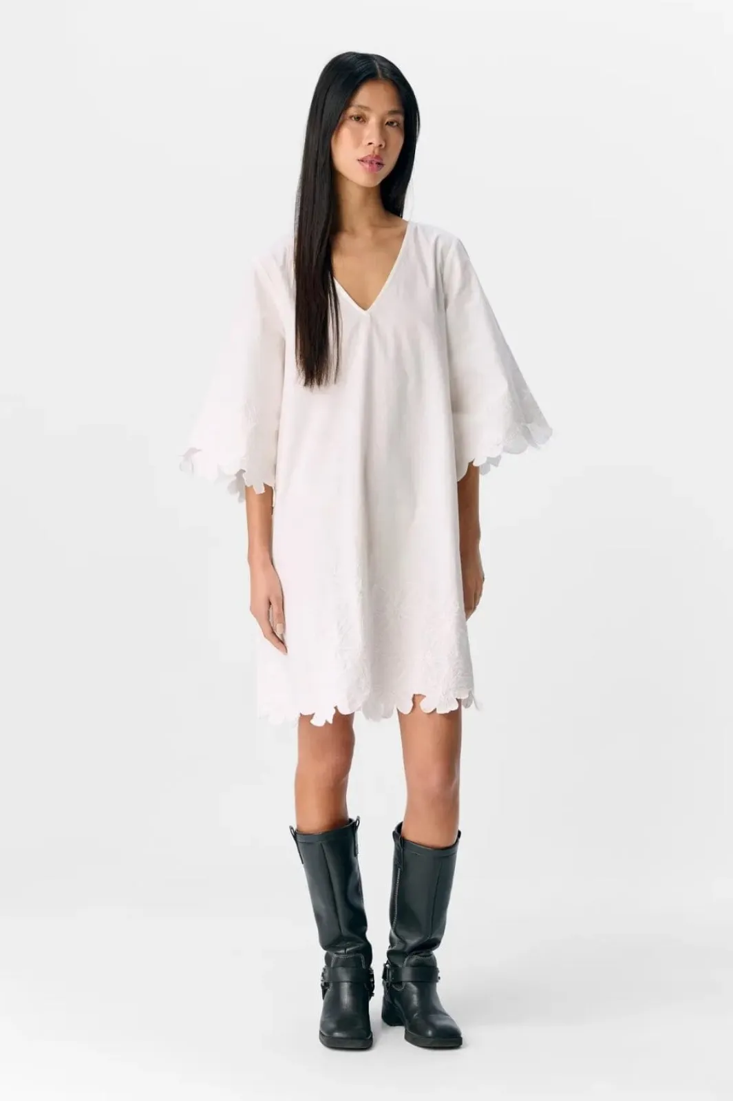 Sale Object Objkamma 3/4 Lo Short Dress Ss Fair 25 4881814 Cloud Dancer