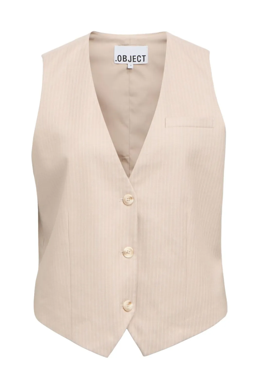 Best Object Objlisa Re Short Waistcoat 4925622 Sandshell Cloud Dancer