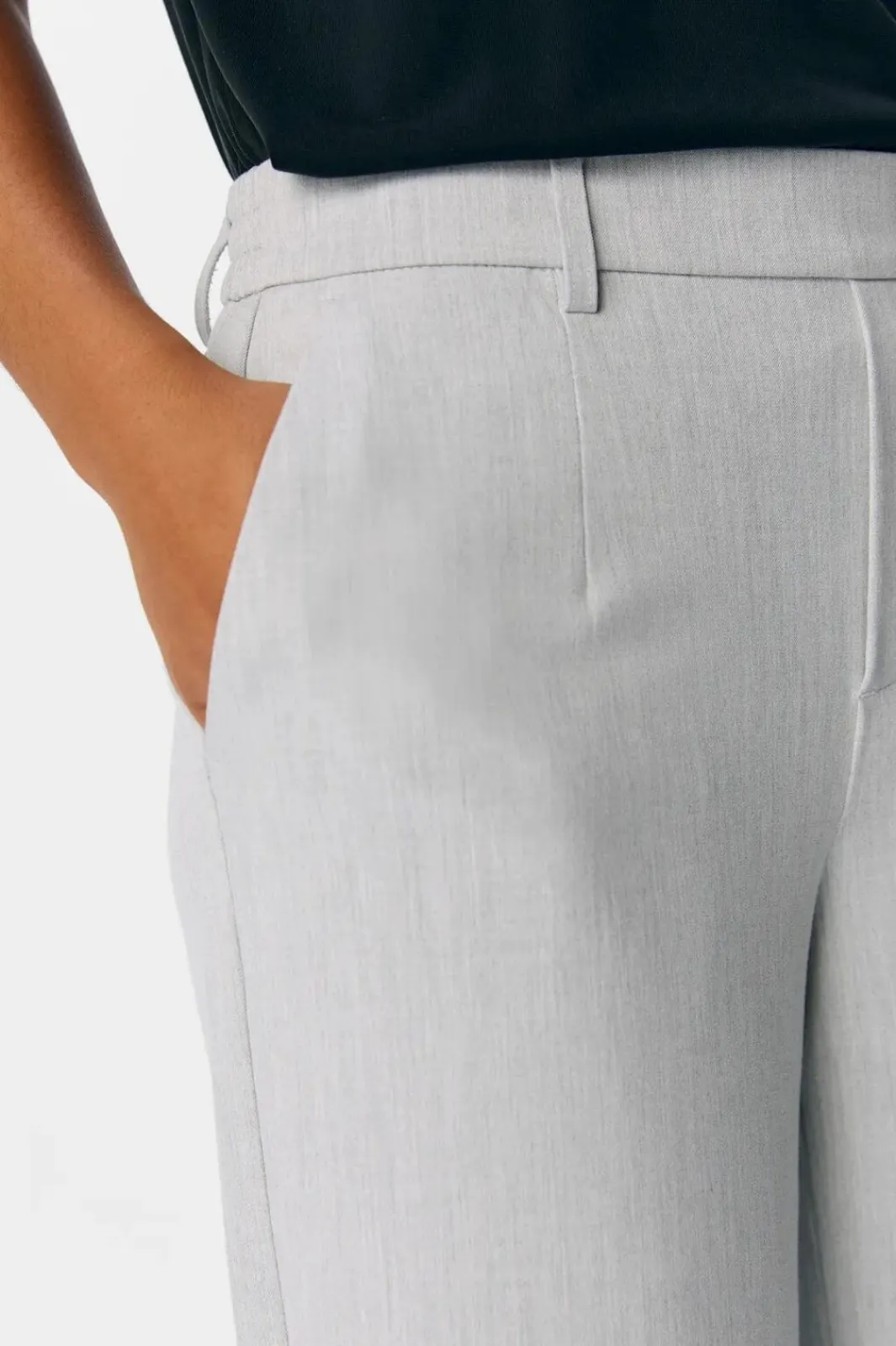 Discount Object Objlisa Wide Pant 4656652 Light Grey Melange