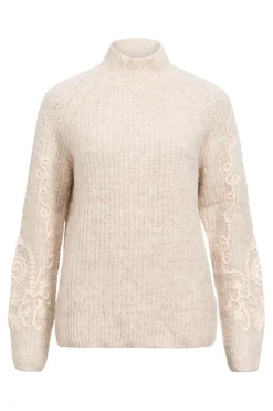 Hot Object Objlucia L/S Re Pullover Aw Fair 25 5005148 White Sand Melange