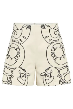 Best Object Objmaple Wide Shorts Cc2 Ss 4660238 Sandshell Sky Captain Embroidery